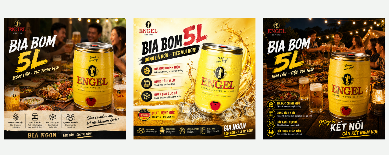 Bia Engel Gold 5,4% Đức – bom 5 lít