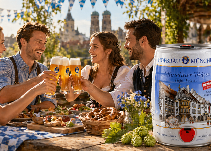 Bia Hofbrau Munchner Weisse Hefe Weizen 5,1% Đức – bom 5 lít