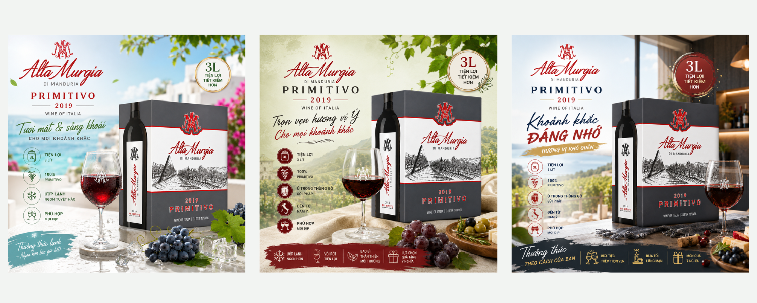 Rượu Vang Bịch 3L Alta Murgia Primitivo 2019