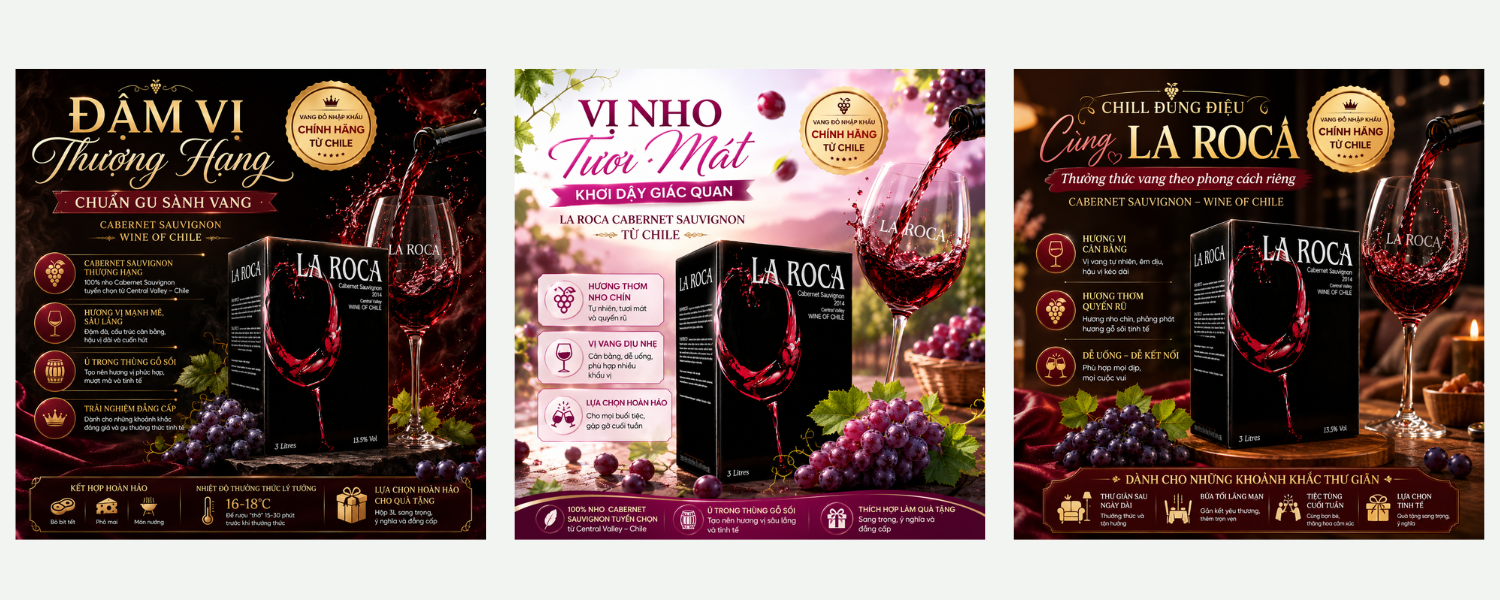 Rượu Vang Bịch 3L Chile La Roca