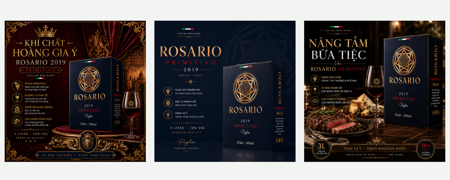 Rượu Vang Bịch 3L Rosario Primitivo 2019