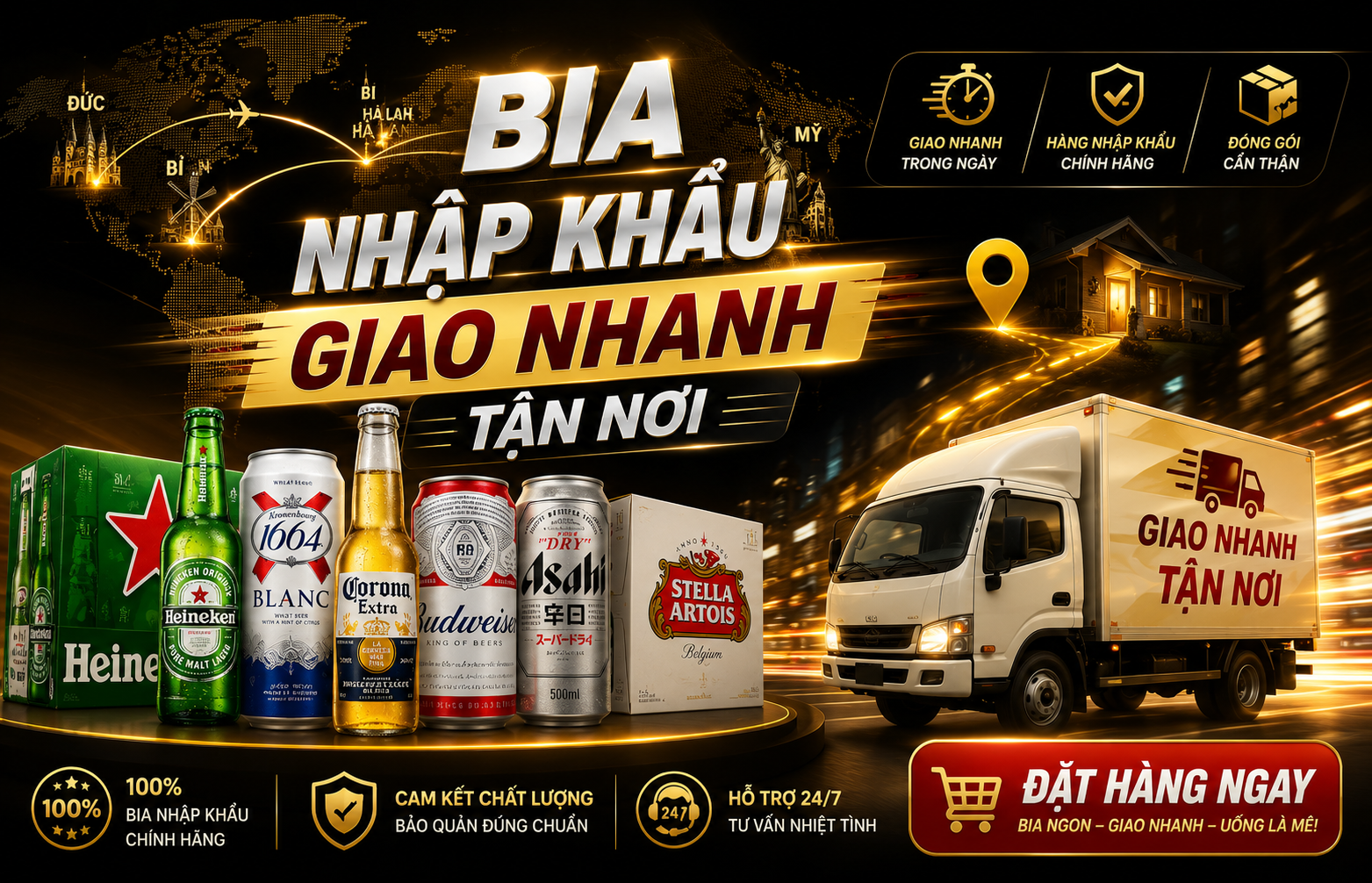 Bia nhập khẩu giao nhanh