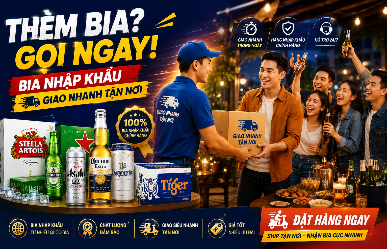 Bia nhập khẩu giao nhanh