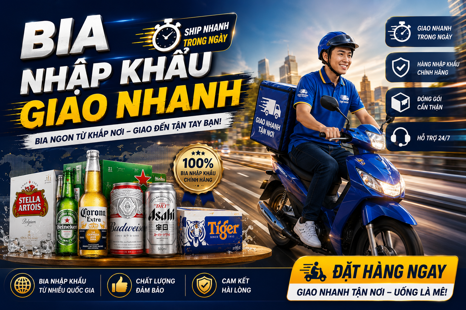 Bia nhập khẩu giao nhanh