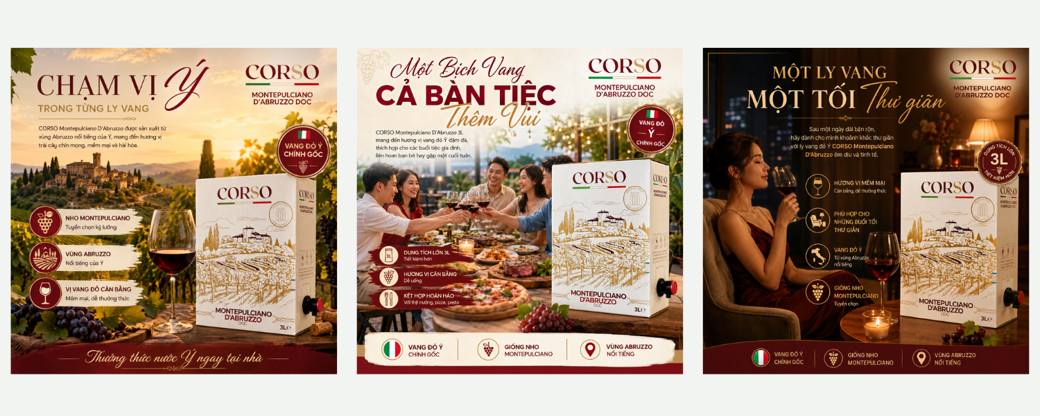 Rượu vang bịch 3l Corso Montepulciano d’Abruzzo DOC
