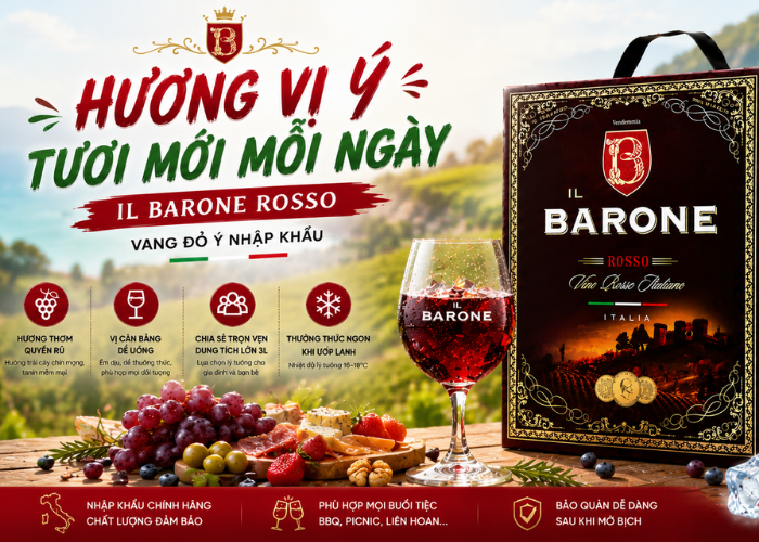 Rượu Vang Bịch 3L iL Barone Rosso