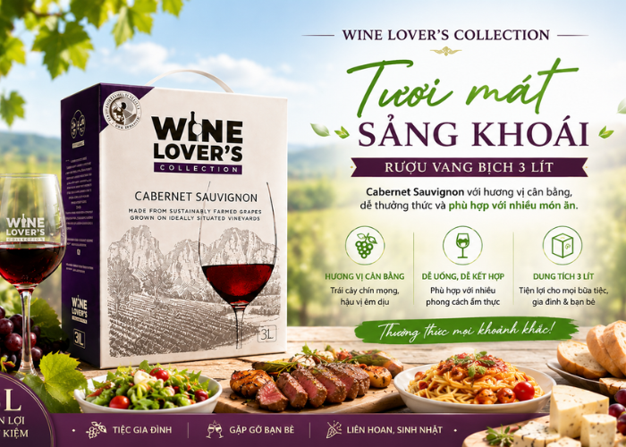 Rượu vang bịch 3l Wine Lovers Collection