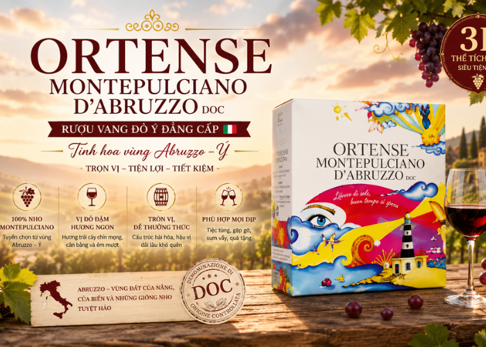 Rượu Vang Bịch Ortense Montepulciano d'Abruzzo DOC