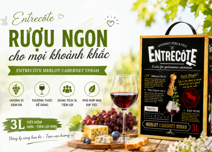 Rượu Vang Bịch Pháp 3L Entrecote