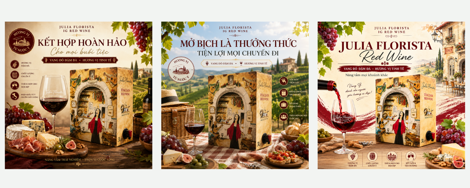 Rượu vang bịch Julia Florista IG Red Wine