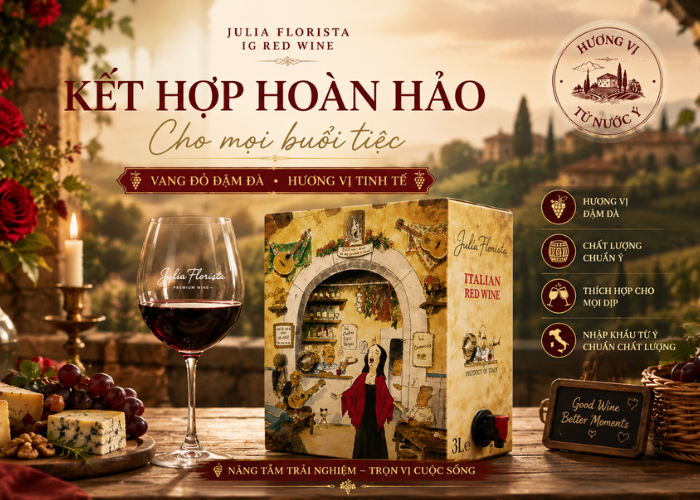 Rượu vang bịch Julia Florista IG Red Wine