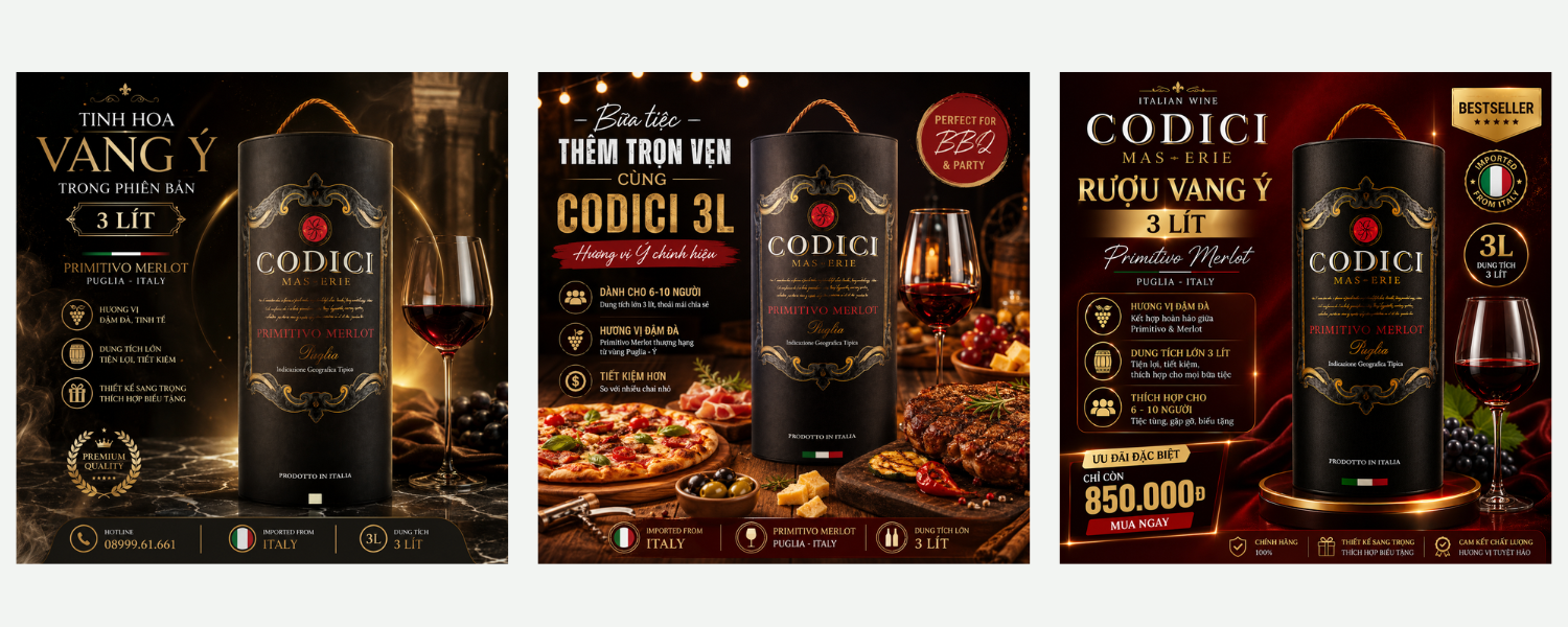 Rượu vang Codici 3L