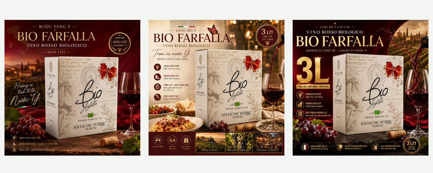 Rượu vang bịch Bio Farfalla Vino Rosso Biologico 3L