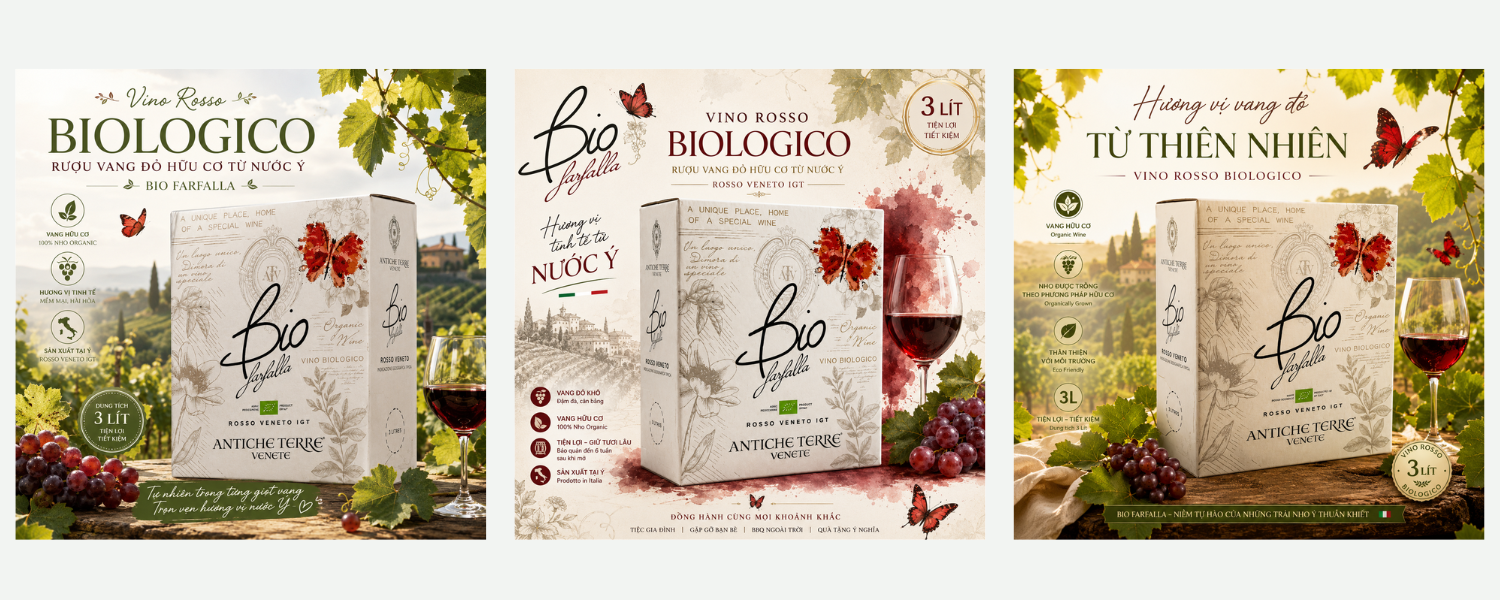Rượu vang bịch Bio Farfalla Vino Rosso Biologico 3L