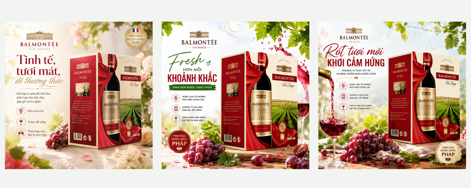 Rượu Vang Bịch Pháp Balmontee VCE Rouge