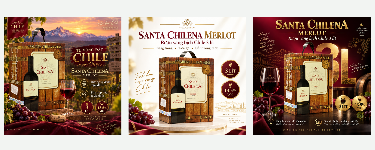 Rượu vang bịch Santa Chilena Merlot 3L