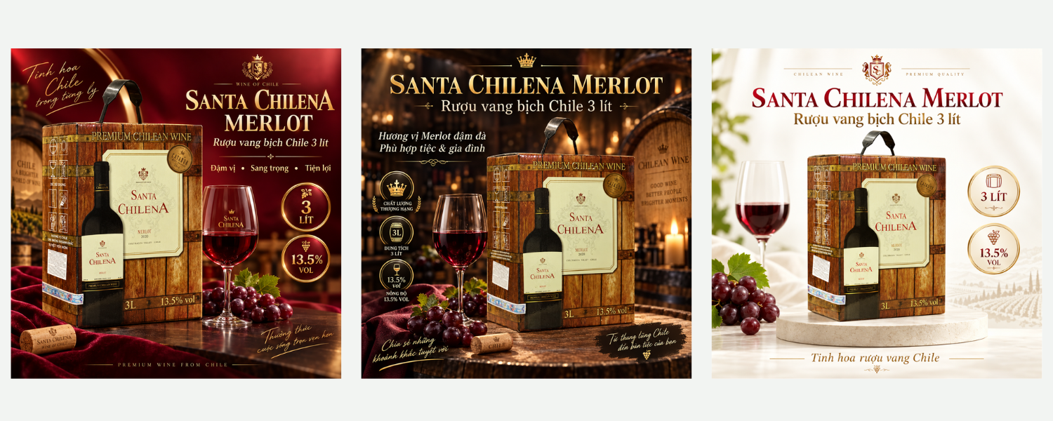 Rượu vang bịch Santa Chilena Merlot 3L