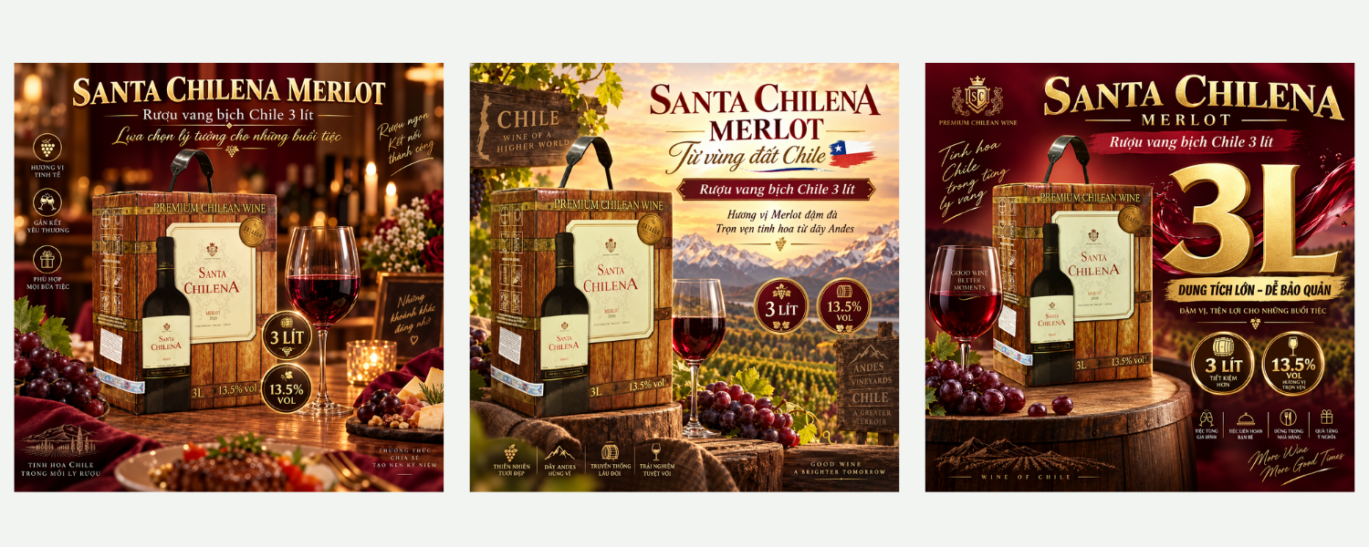 Rượu vang bịch Santa Chilena Merlot 3L