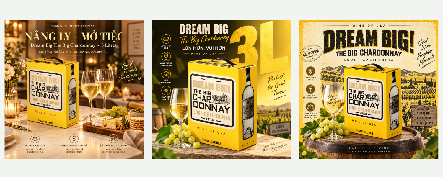 Rượu Vang Mỹ Dream Big The Big Chardonnay