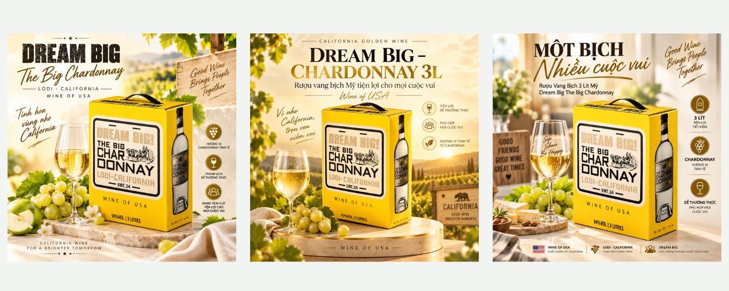 Rượu Vang Mỹ Dream Big The Big Chardonnay