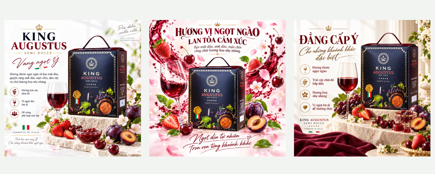 Rượu vang Ý King Augustus Semi Dolce