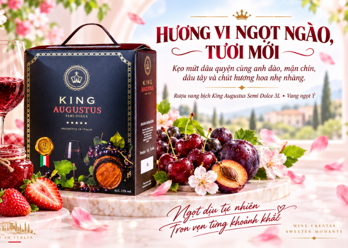 Rượu vang Ý King Augustus Semi Dolce