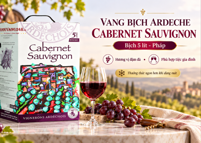 Rượu Vang Bịch Ardeche Cabernet Sauvignon 5L