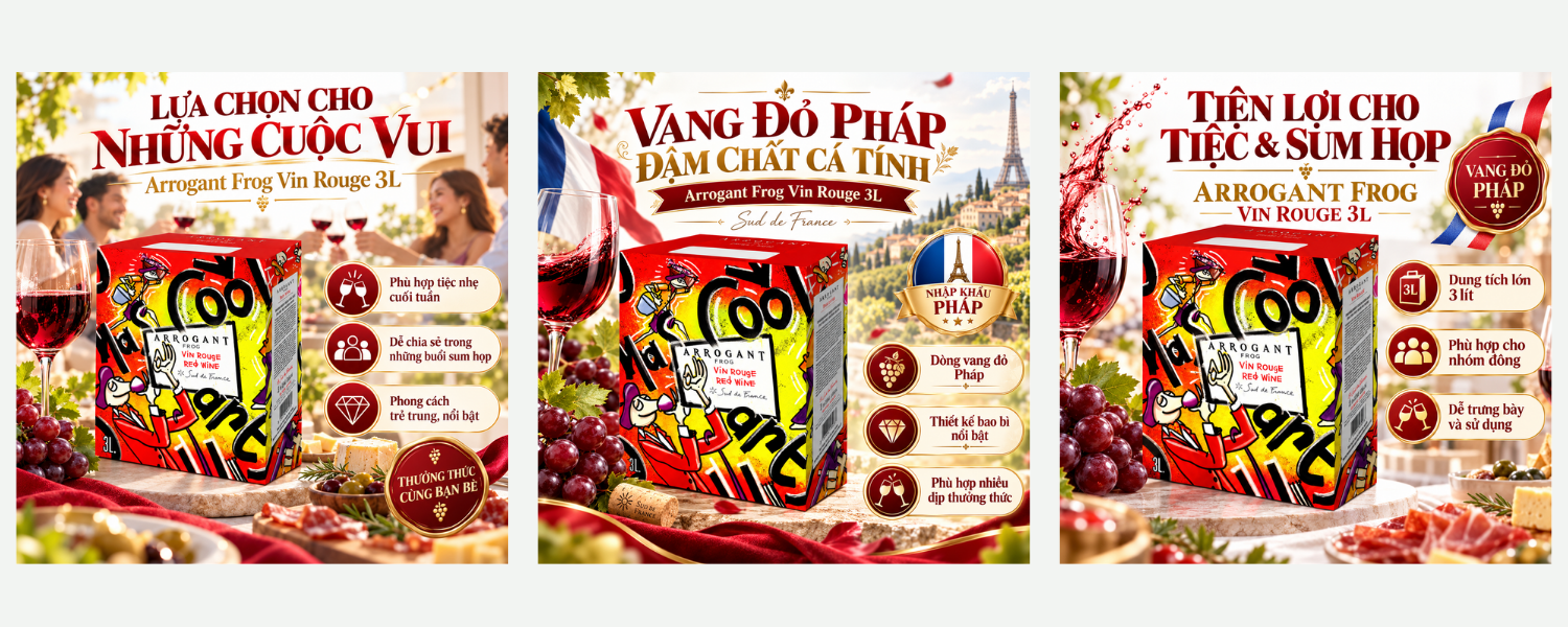 Rượu vang bịch Arrogant Frog Vin Rouge