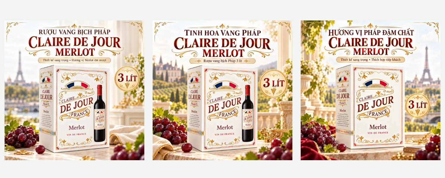 Rượu Vang Pháp Claire De Jour Merlot 3L